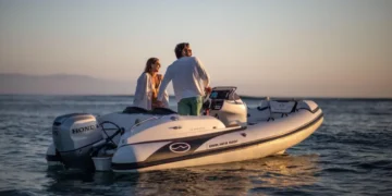 Walker Bay Generation 15 tender on the water