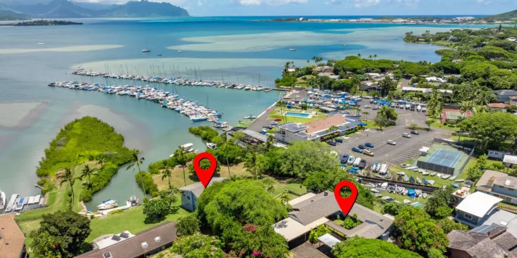 Kaneohe Bay waterfront estate with guesthouse on Oahu