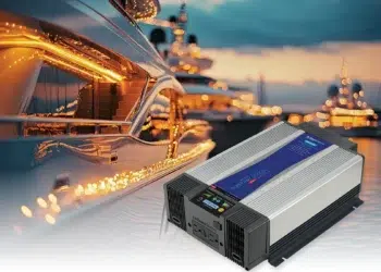 ProMariner TruePower Plus 2000PS marine inverter mounted in a boat’s engine room
