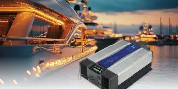 ProMariner TruePower Plus 2000PS marine inverter mounted in a boat’s engine room