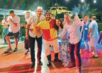 Marlow owners dancing at an evening party during the 2026 Marlow Rendezvous at Ocean Reef Club
