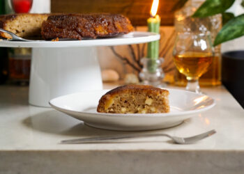 Boozy Cinnamon Apple Upside-Down Cake