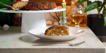Boozy Cinnamon Apple Upside-Down Cake