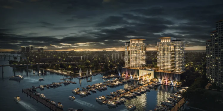 Aerial rendering of new Legacy Harbour Marina