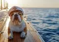 man's best friend wearing a captain's hat
