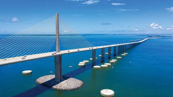 Sunshine Skyway Bridge over Tampa Bay in Florida