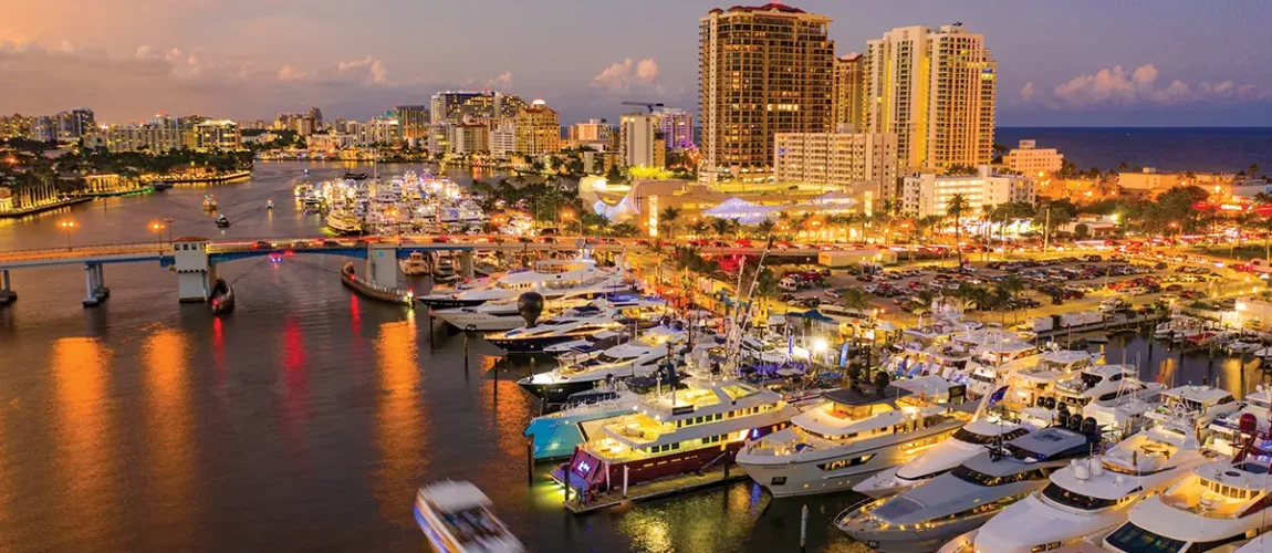 Fort Lauderdale International Boat Show 2025 - sunset backdrop