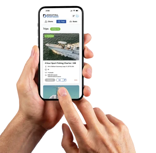 Man holding phone uses a digital app
