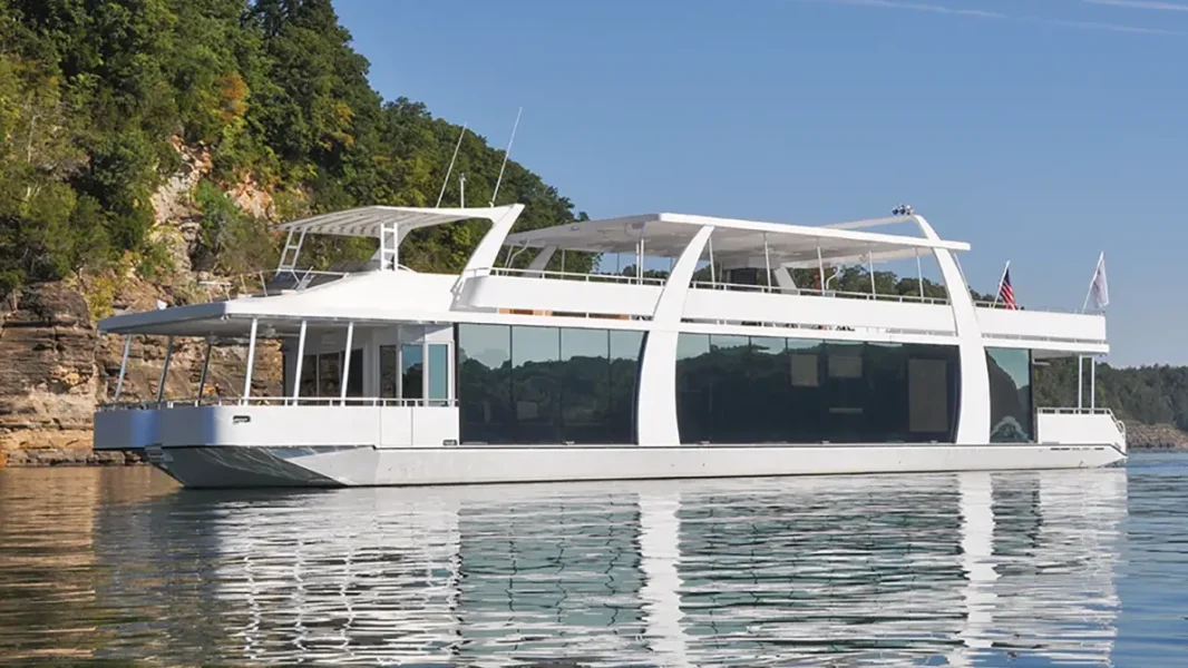 a houseboat on Lake Cumberland, Kentucky